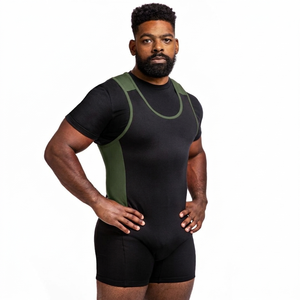 Clothing Gold Adults Wrestling <b>Singlet</b> Spandex/Polyester Stretch Fabric Fitted Front Custom Options OEM Service Men-Durable - Product Image 6