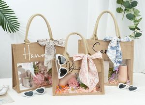 ถุงของขวัญปอกระเจาธรรมชาติขนาดสั่งทำพิเศษพร้อมหน้าต่างสำหรับโชว์สินค้า - Product Image 4