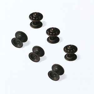 Poignée de meuble ronde vintage durable en alliage de zinc, bouton décoratif perlé classique pour tiroir, cuisine, salle de bain, armoire, quincaillerie de mobilier - Product Image 2