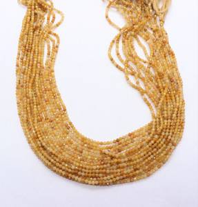 ลูกปัดรูไทล์สีเหลืองธรรมชาติทรงรอนเดลเหลี่ยมเล็ก ขนาด 2-2.5 มม. ความยาว 13 นิ้ว สำหรับทำเครื่องประดับ - Product Image 4