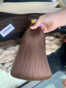 Vente en gros de pointe plate chaude de toutes les couleurs Extension de cheveux humains vietnamiens Qualité brute Prix 60cm Super Premium - Product Image 4