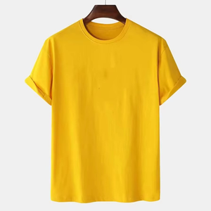 Camiseta de Manga Corta para Hombre, Cuello Redondo, Color Azul Claro, 100% Algodón Jersey, Transpirable, Corte Regular, Color Sólido, Tejido de Punto - Product Image 6