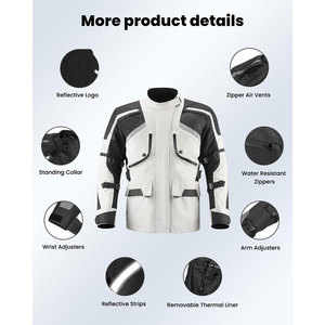 Veste de moto unisexe personnalisée, respirante, imperméable, coupe-vent, en Cordura, avec protection CE, pour adultes, en textile 600D, pour la course et le tourisme - Product Image 3
