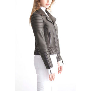 Vestes en cuir matelassées pour femmes en peau de mouton véritable entièrement personnalisées, de haute qualité, coupe-vent, respirantes, confortables, service OEM - Product Image 2