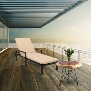 Chaises confortables à lit à roulettes marron à quatre lignes larges produit - Product Image 2