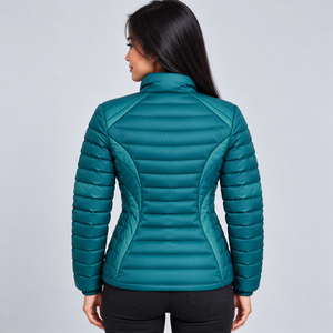 Blouson matelassé léger et chaud pour femme, avec fermeture éclair intégrale, personnalisable avec logo, pour l'hiver – Vêtements d'extérieur décontractés - Product Image 5