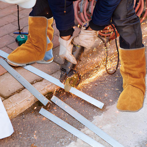 Eco-Friendly Cowhide Split <b>Leather</b> Welding Shoe Long Calf Protector Safety Shoes with Fire Resistant <b>Boot</b> Covers and Gaiters - Product Image 5