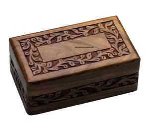 Urnas de Cremación de Madera de Mango al por Mayor, Urnas Conmemorativas de Madera Grabadas Personalizadas, Estilo Americano, Capacidad de 220 Pulgadas Cúbicas, para Funerales - Product Image 1