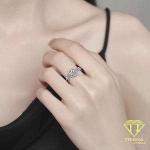 Round Cut Moissanite Engagement <b>Ring</b> <b>925</b> Sterling <b>Silver</b> Elegant Floral Inspired Bridal Jewelry Gift For Women Luxury Design - Product Image 4