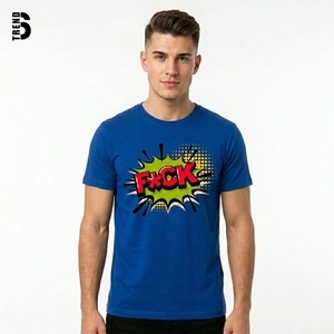 Camiseta Negra de Manga Corta para Hombre con Estampado Digital de Dibujos Animados, Cuello Redondo, Corte Regular, Estilo Casual, 100% Algodón Jersey - Product Image 2