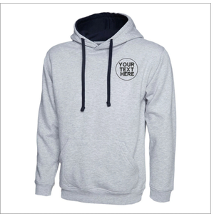 Sudadera con Capucha Gris para Hombre, Algodón French Terry, Corte Regular, Informal, para Otoño, con Bolsillo Delantero y Logotipo con Texto Impreso - Product Image 6