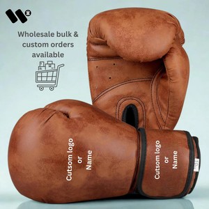 Gants de boxe professionnels en cuir de vachette avec logo personnalisé pour MMA, sacs de frappe et gants de Muay Thai - Équipement d'arts martiaux - Product Image 4