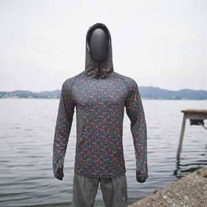 Camiseta de Pesca con Capucha para Hombre, Estampada, UPF 50, Impermeable, 100% Poliéster, Personalizada con Transferencia Térmica, Sudadera con Capucha para Pesca UPF 50 - Product Image 5