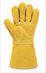 Gants de soudage TIG MIG avec doublure en cuir de vachette et polaire, protection contre les éclaboussures de métal fondu, type A, design personnalisable - Product Image 2