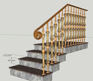 Balustrade d'escalier décorative en fer forgé de qualité supérieure, fabriquée à la main par des artisans métalliques qualifiés - Product Image 1