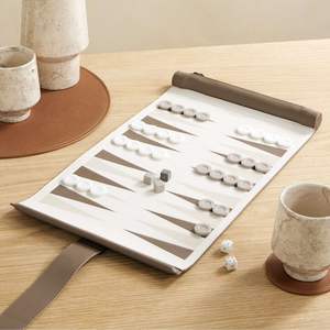 Juego de Backgammon de Lujo Enrollable de Cuero PU, Portátil, Resistente, para Viajes, de Alta Gama, con Logotipo Personalizado, 21 Pulgadas - Product Image 4