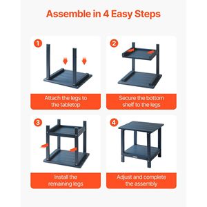 Tavolino da Esterno a Doppio Strato in HDPE 17.72L X 14.96P X 17.32H Pollici, Facile Manutenzione e Resistente alle Intemperie - Product Image 5
