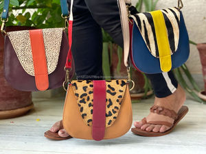 รีไซเคิลหนังพิมพ์สัตว์กระเป๋าถือหนังที่มีสีสันกระเป๋าสะพายผู้หญิงกระเป๋าหนัง - Product Image 3