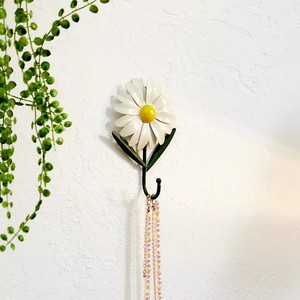 Gancho de pared con forma de flor de margarita blanca, accesorio decorativo de metal para colgar en la entrada, pasillo, cocina y dormitorio, accesorio de decoración para el hogar - Product Image 6