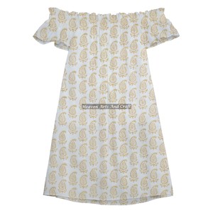Robe en coton à épaules dénudées, imprimée, colorée, personnalisable avec logo, sexy, pour soirée, motif artisanal (vente en gros) - Product Image 4