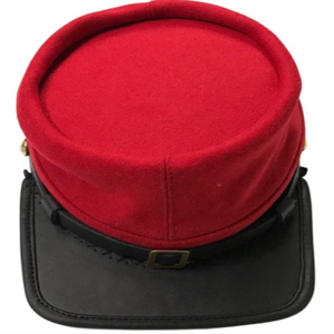 Casquette Képi en Laine Rouge Brodé pour Uniforme de Reconstitutions Historiques – Réplique Américaine de l'Artillerie Confédérée - Product Image 6