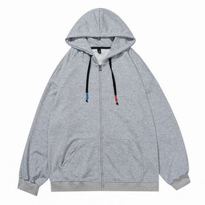 Veste à capuche zippée pour homme |   Sweat-shirt à capuche en polaire uni avec poche kangourou - Product Image 5