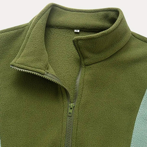 Sweat-shirt décontracté pour homme en polaire à blocs de couleur, col montant, coupe classique, avec poche, pour l'automne - Product Image 3