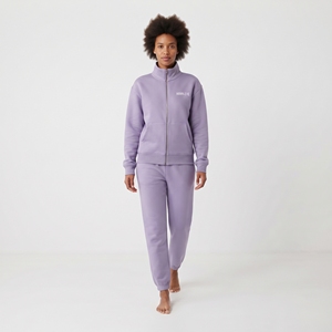 Ensemble de survêtement sport en coton épais pour femme : veste zippée et pantalon droit – Tenue décontractée athlétique deux pièces - Product Image 3