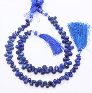 Natural Lapis Lazuli Faceted Teardrop <b>Beads</b> 6x8MM Side Drill Lapis Gemstone Drop <b>Beads</b> 8Inch Strand For Jewelry Making Wholesale - Product Image 3