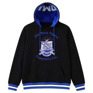 Sudadera con Capucha Negra de la Fraternidad Griega Phi Beta Sigma, Diseño Clásico, Comodidad Premium y Estilo para el Día a Día - Product Image 4