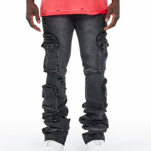 Fabricant de jeans sur mesure, pantalons décontractés, mode hip-hop, motifs tendance, best-seller, service OEM, jeans en denim confortables - Product Image 4