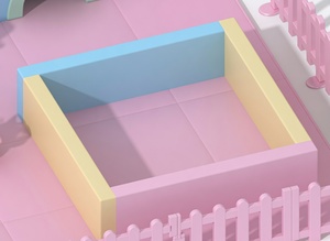 Aire de jeux intérieure pour enfants, blocs souples en plastique, aire de jeux avec bac à sable et voitures pour usage domestique - Product Image 3