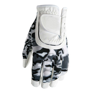 Latest Design Camouflage Breathable Non-Slip Hook Loop Closure Genuine Leather Golf <b>Gloves</b> for Cycling Sports - Product Image 3