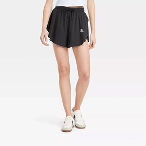 <b>Women's</b> High Waist Elastic Waist 100% Cotton Quick Dry Breathable Knitted Sporty <b>Skorts</b> with Solid Color and Waist Logo - Product Image 1