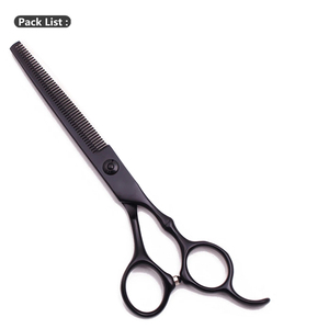 Kit de ciseaux de barbier de qualité supérieure, ciseaux de coupe de cheveux noirs, ciseaux à effiler pour salon de coiffure, ensemble de 2 pièces pour la coiffure - Product Image 2