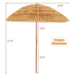 Ombrellone da Spiaggia Tiki Portatile da 6,5 Piedi con Tetto in Paglia e Inclinazione Regolabile - Product Image 5