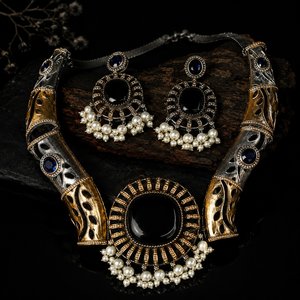 Juego de Anillo y Pendientes de Zirconia con Bisel de Cobre Chapado en Oro, Joyería para Mujeres, Estilo Bohemia, para Bodas, Compromisos, Aniversarios y Fiestas - Product Image 1