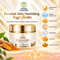 Krim Kunyit Putih 50g Krim Malam Pemutih Wajah Vitamin C untuk Semua Jenis Kulit Formula Herbal Label Pribadi untuk Wanita dalam Kemasan Tube