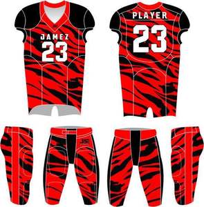 Uniformes de football américain personnalisés – Maillots et pantalons d'équipe sublimés – Ensemble de maillots et pantalons de football américain personnalisés OEM - Product Image 1