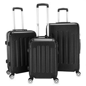 Valigia Trolley 3-in-1 Portatile in ABS Nera 20/24/28" Leggera ed Elegante con Serratura TSA Materiale Principale in Plastica Gommata - Product Image 1