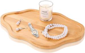 Bandeja de Cocina de Paja Natural y Madera con Base de Silicona Antideslizante, Apta para Lavavajillas, de un Solo Compartimento - Product Image 3