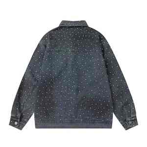 Veste en jean pour homme de haute qualité, respirante, avec un design scintillant en cristaux, tissu robuste et strass. - Product Image 2