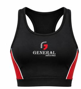 General Industries Women's Vintage Sporty Color Block Tank Top Breathable Scoop Neck Sports <b>Bra</b> 100% Polyester - Product Image 4
