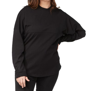 Camiseta de Manga Larga con Cuello Redondo para Mujer, Estilo Deportivo, Holgada, de Color Sólido, Informal, para Otoño, Talla Grande - Product Image 3