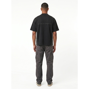 T-shirt personnalisé pour homme avec impression graphique en relief, 240 g/m², XS-2XL, coton/polyester de qualité supérieure, étiquette personnalisée OEM - Product Image 2