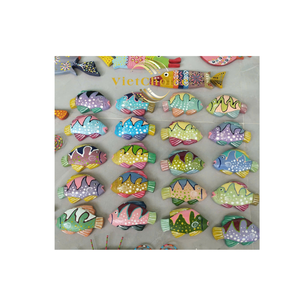 VIETCHOICE Adorno Colgante de Pared de Madera Hecho a Mano con Peces Coloridos, Decoración Costera Tropical, Buen Precio, Tema de Criaturas Marinas - Product Image 1