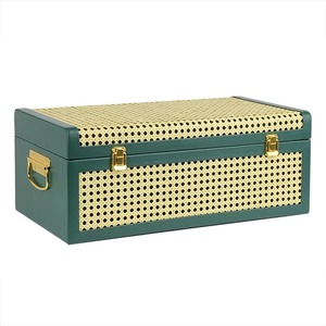 Stylish Metal And Rattan Designer Trunk Ideal For Decor Gifting Travel Lovers And Vintage Collectible Storage From India - Product Image 3