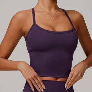 Wholesale New Women's Knitted Workout Gym Tank Yoga Top with Custom Logo Breathable Quick Dry Chest <b>Pads</b> - Product Image 4