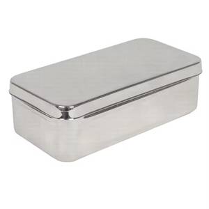 Stainless Steel Rectangular <b>Storage</b> <b>Tin</b> Box with Lid for Small Items - Product Image 2