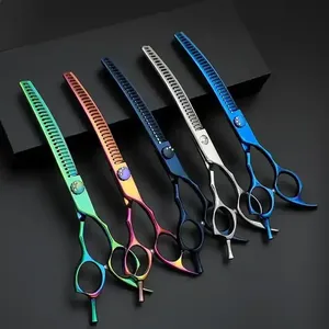 Hair Thinning Scissors Curved <b>Ceramic</b> Handle for Men's Fashion Japanese Stainless Steel CE Certified Beauty Tool SUBJECT - Product Image 6